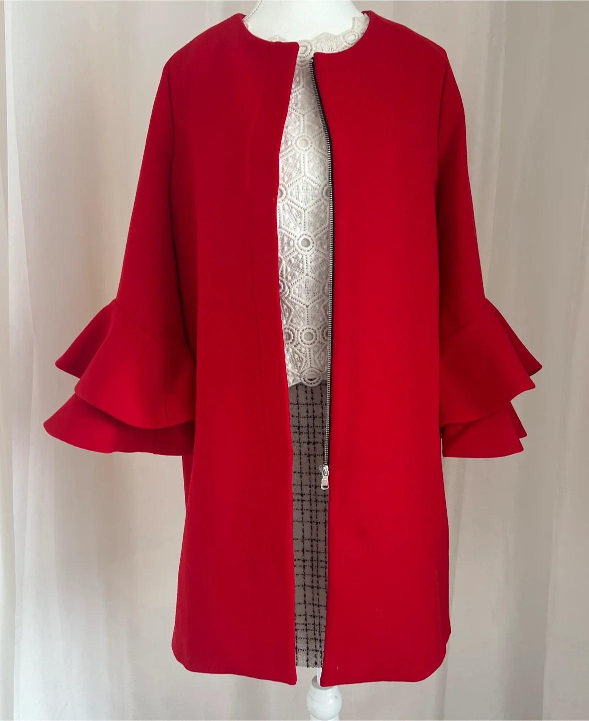 Zara Woman Red Coat - Size M thumbnail
