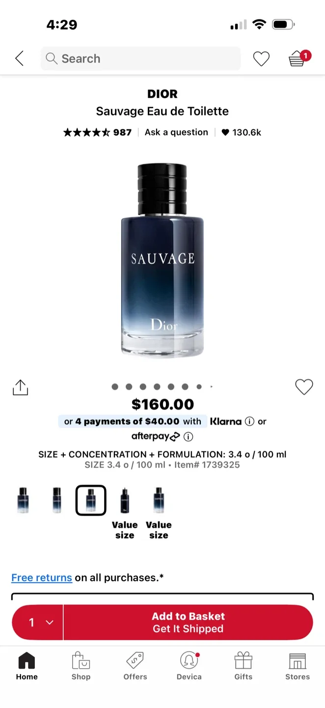 Dior Sauvage Eau de Toilette 3.4 oz image indicator(2)