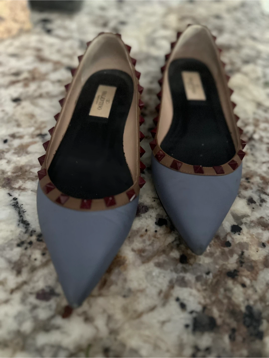 Valentino Rockstud Ballerina Flats - Size 7.5
