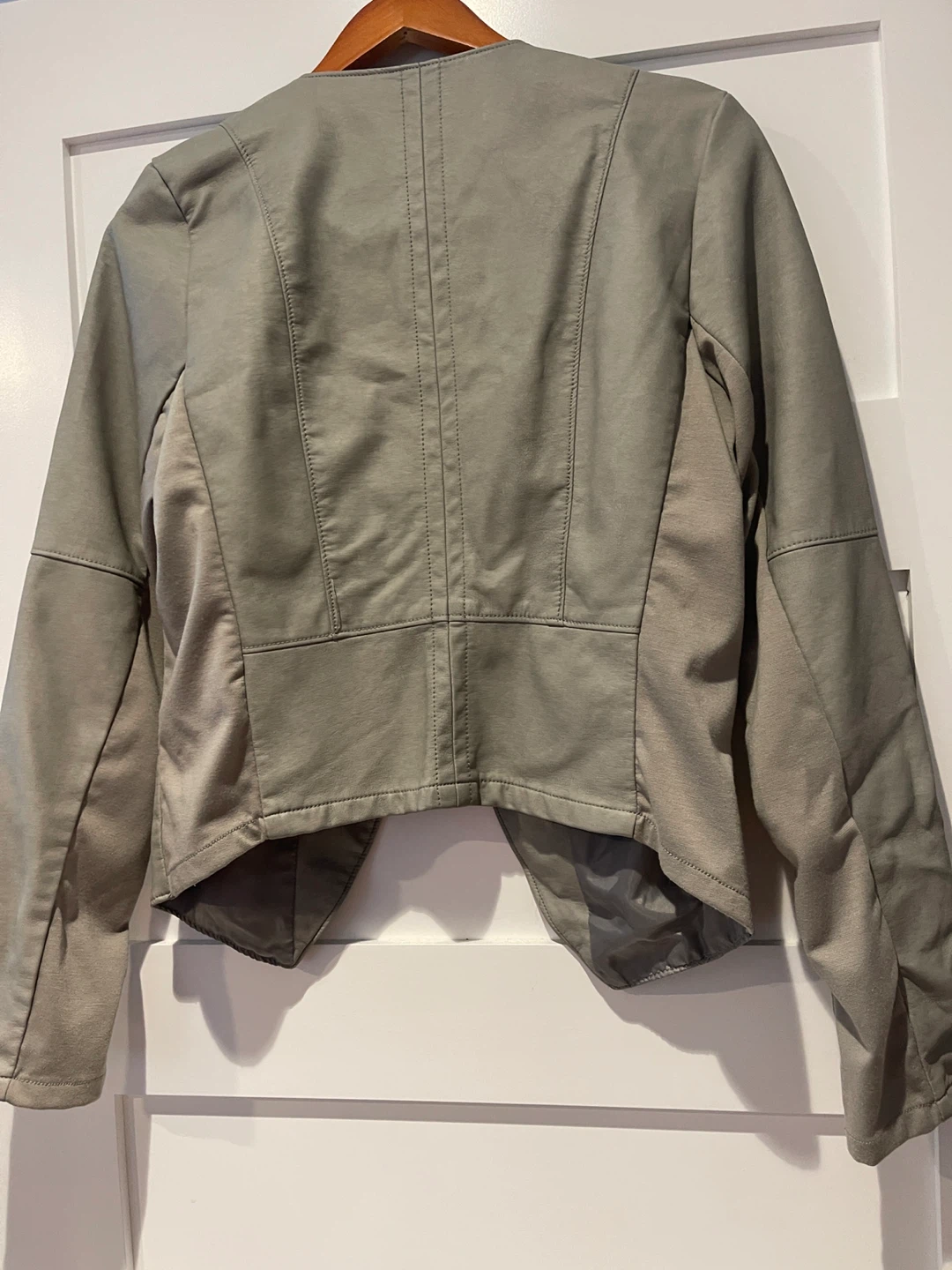 Dynamite Grey Faux Leather Jacket - Size L - photo 2