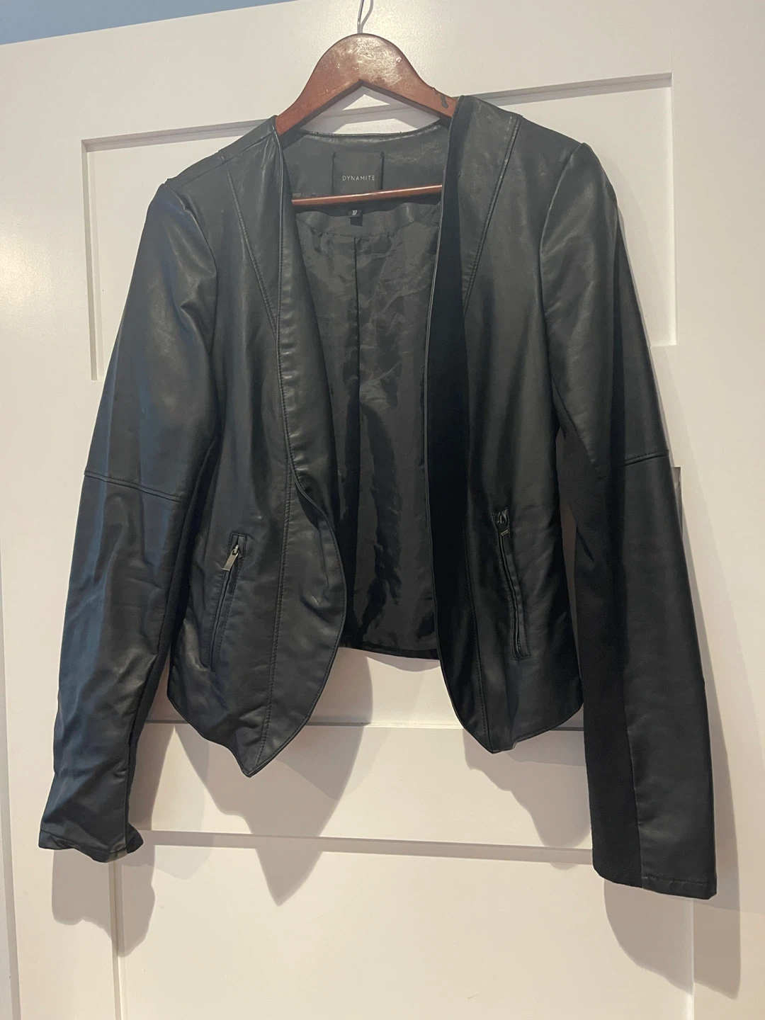 Dynamite Black Faux Leather Jacket - Size L