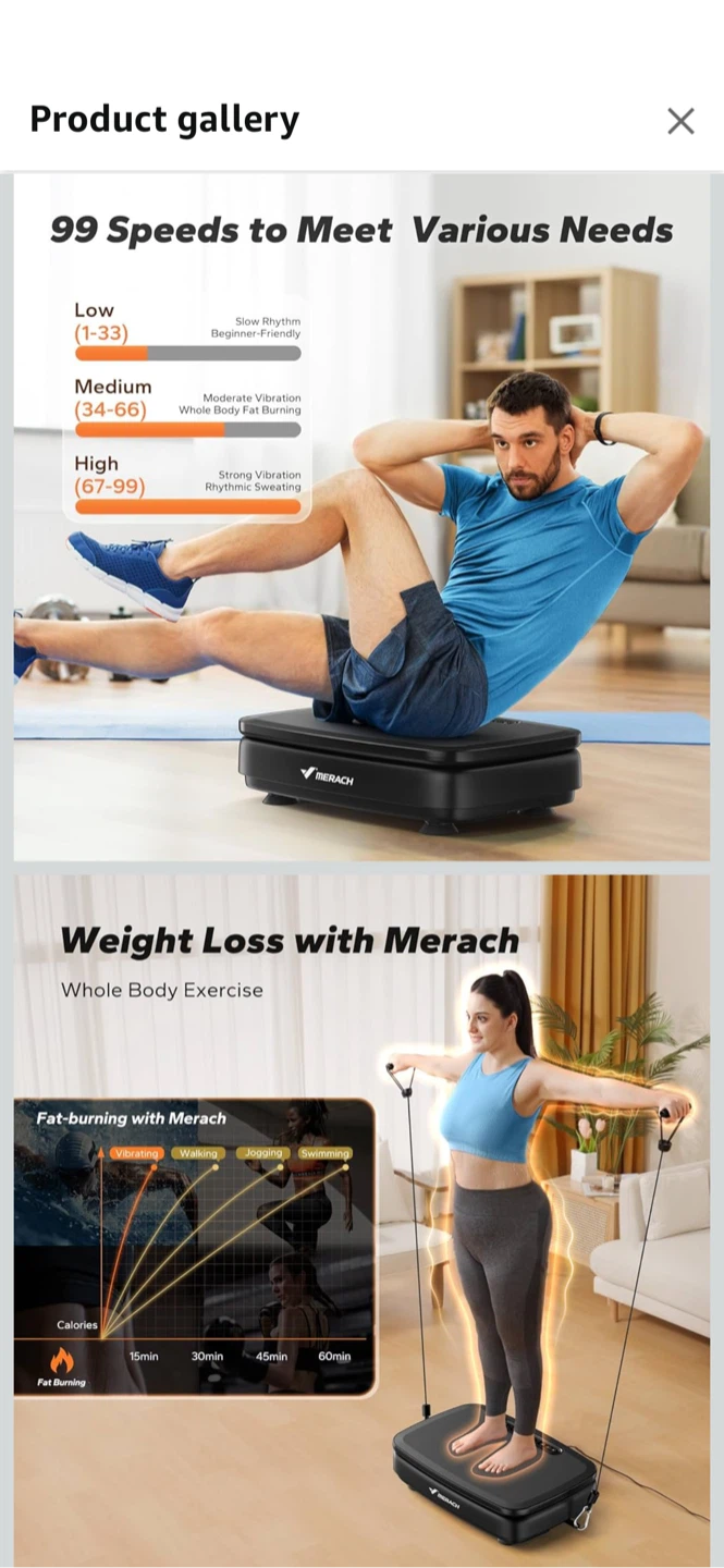 Merach Vibration Plate Fitness Platform - Like New!