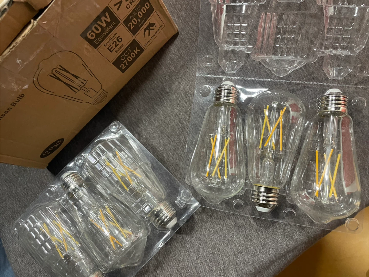 GvvootHome ST58 LED Edison Bulbs - 6 Pack