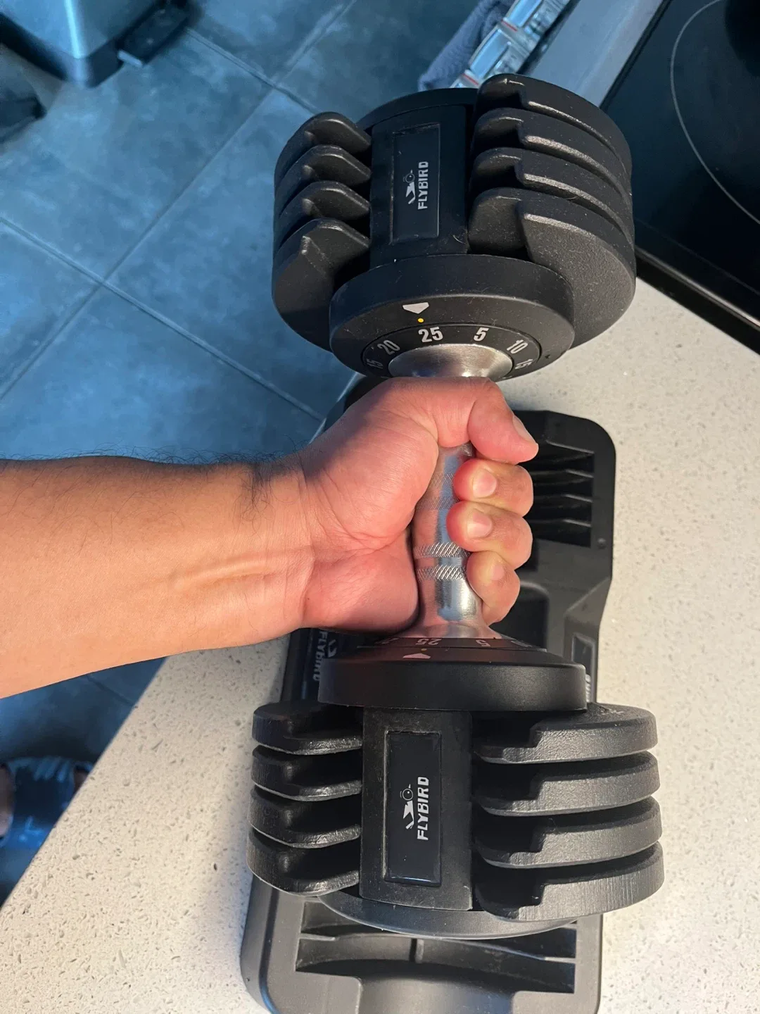 Flybird Adjustable Dumbbell 50 lbs image indicator(4)