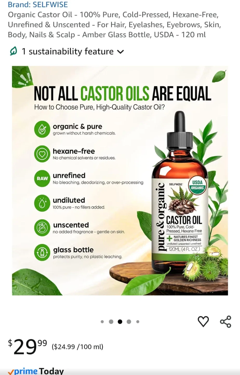 SELFWISE Organic Castor Oil, 120ml image indicator(3)