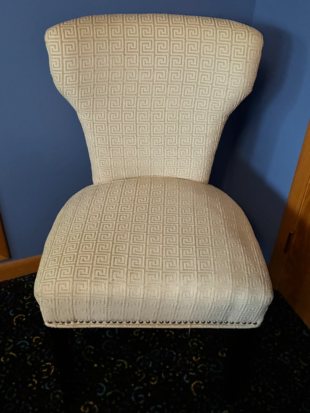 Upholstered Chair - Greek Key Pattern