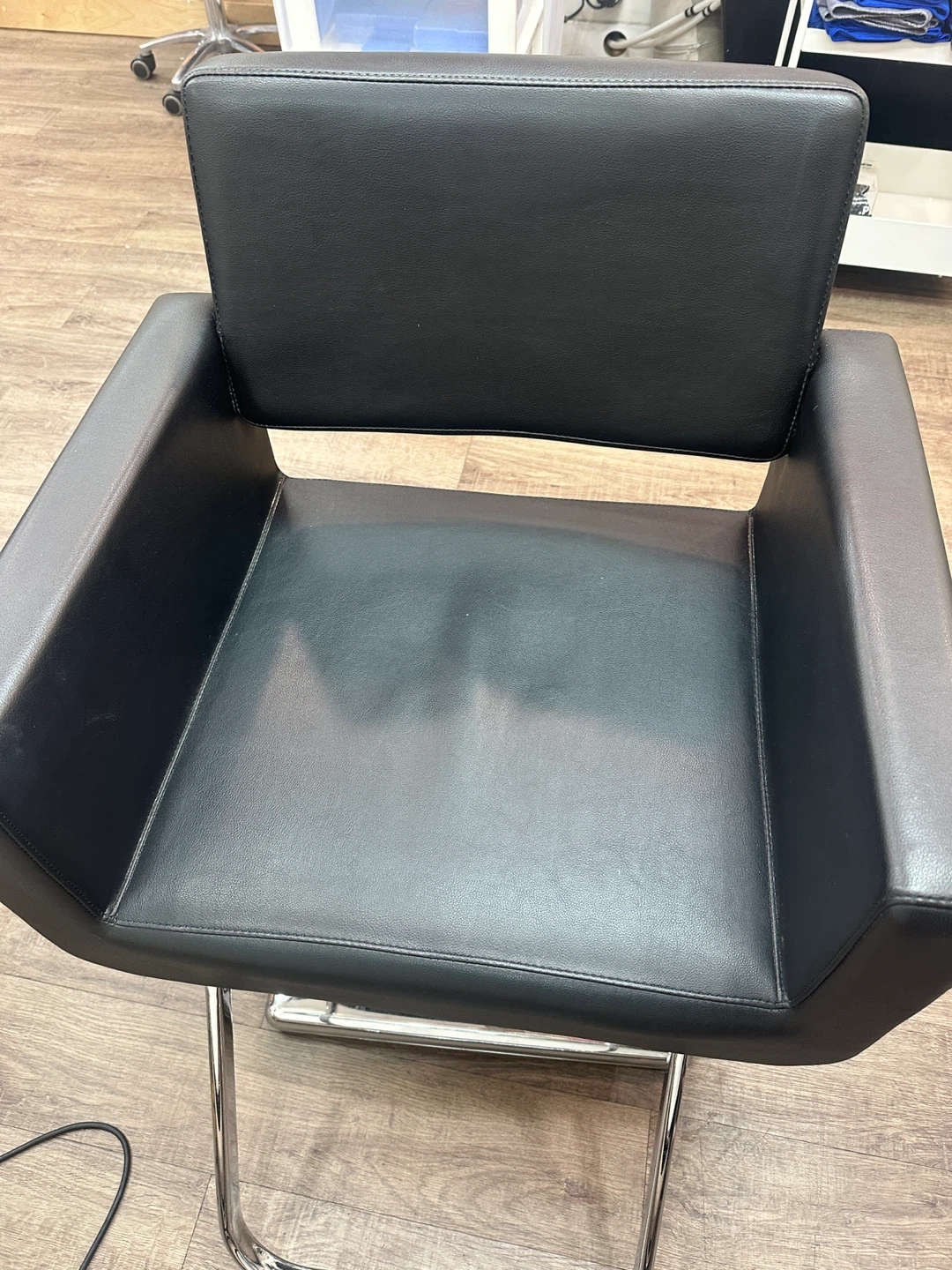 Black Leather Salon Chair