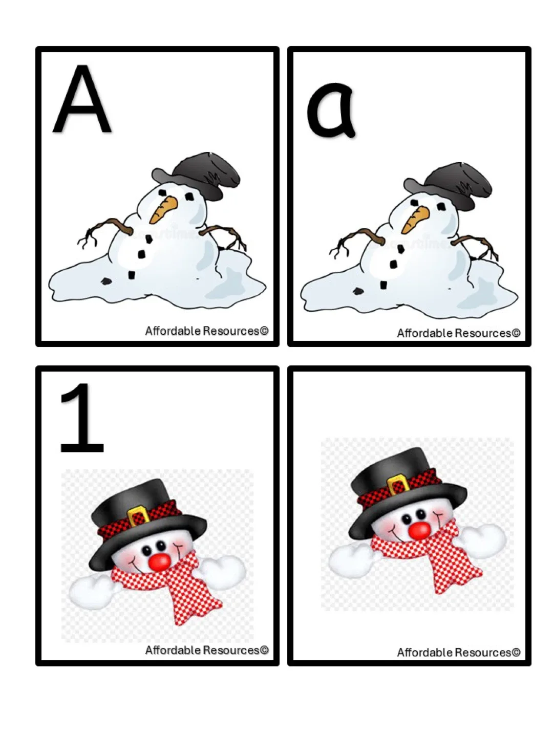 Alphabet & Number Cards Xmas Theme thumbnail