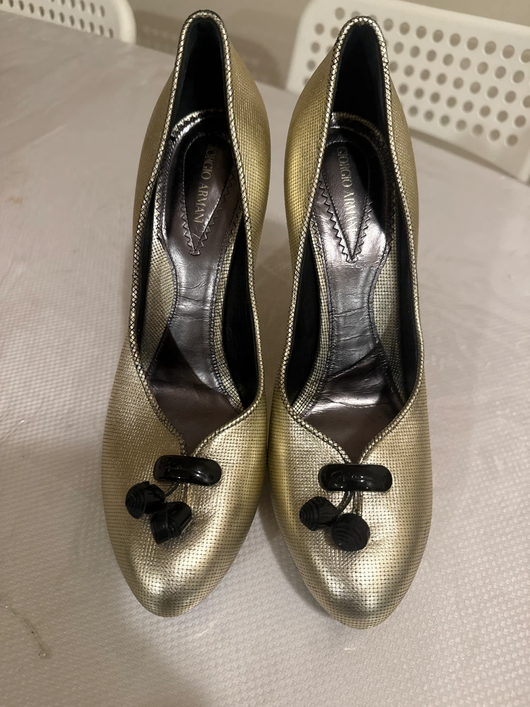 Giorgio Armani Gold Heels