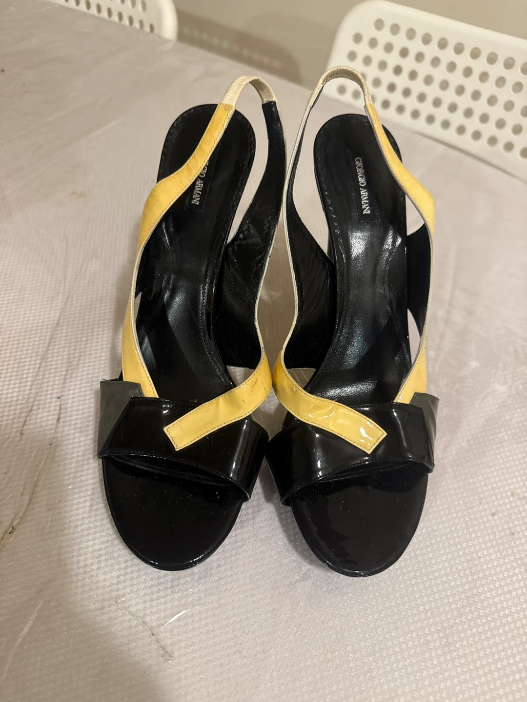 Giorgio Armani Black & Yellow Heels