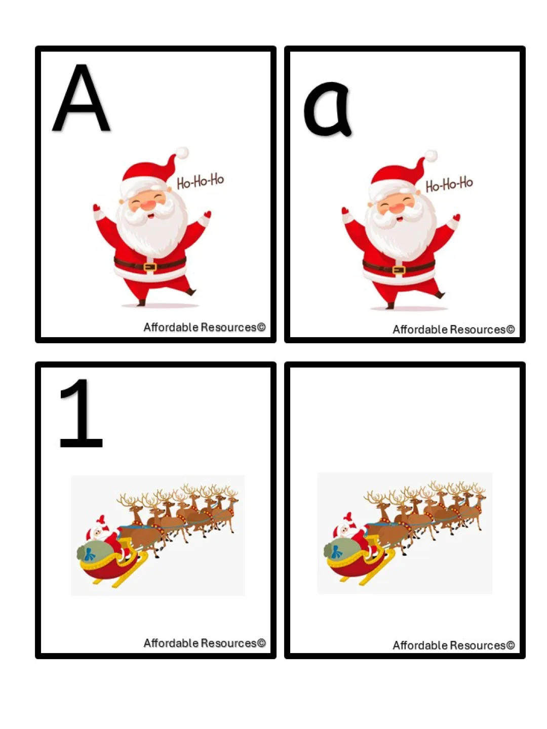 Alphabet & Number Santa Theme Cards thumbnail