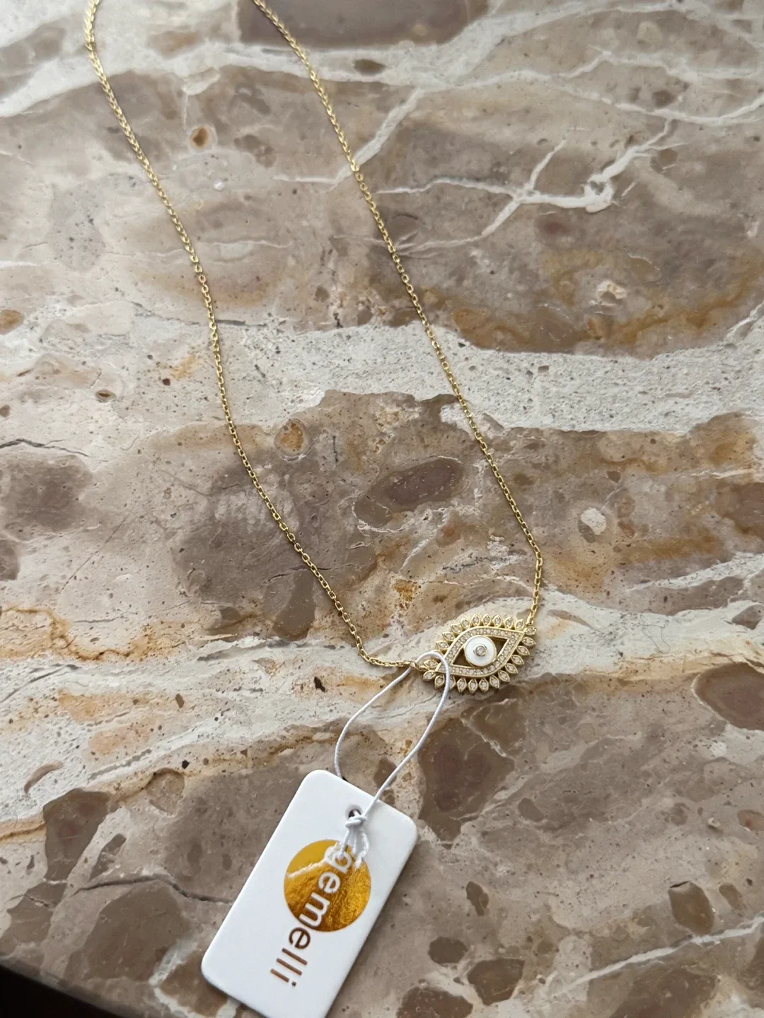 Gemelli Evil Eye Gold Necklace