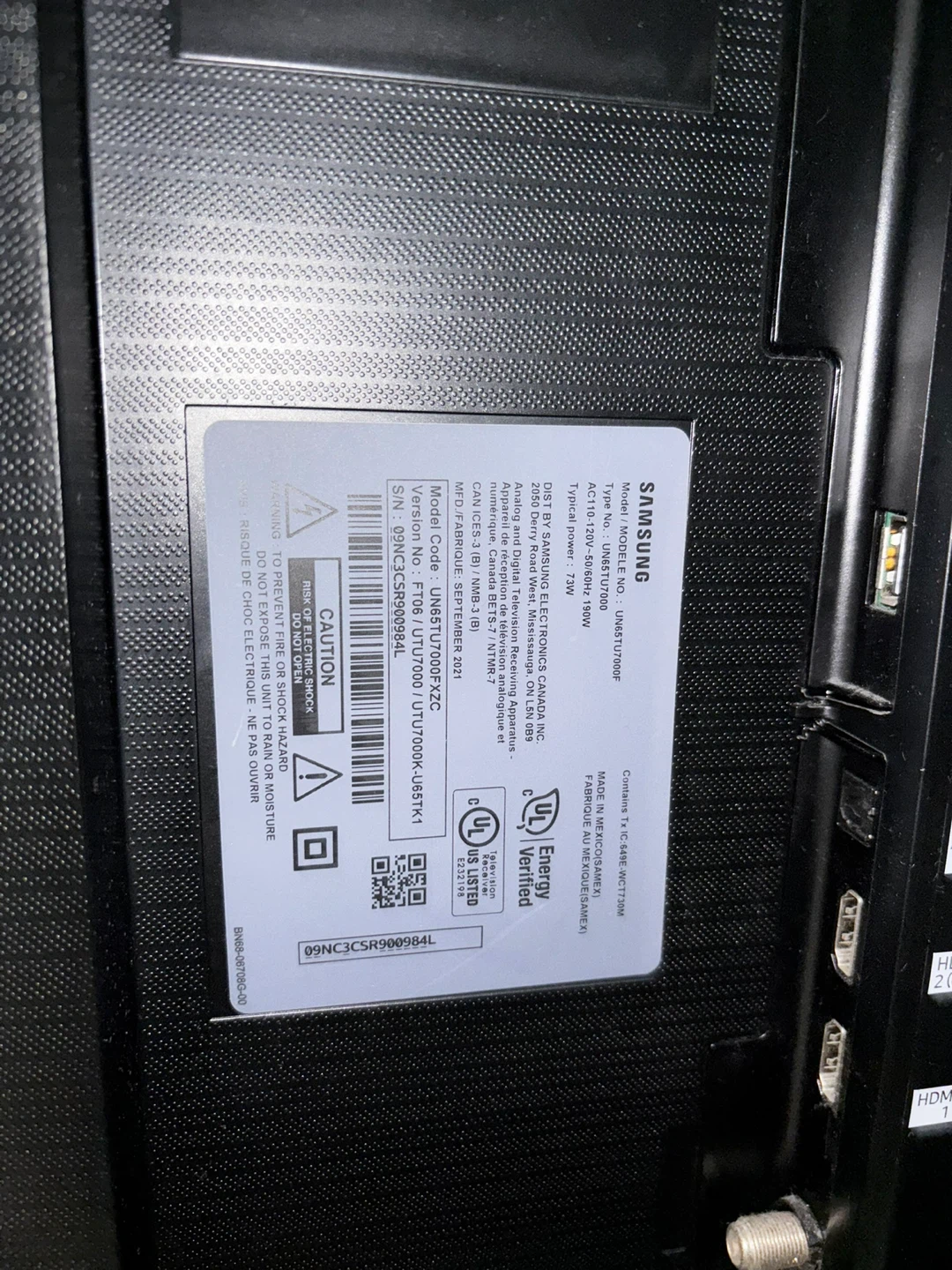Samsung 65" TU7000 Series Smart 4K UHD TV - photo 2