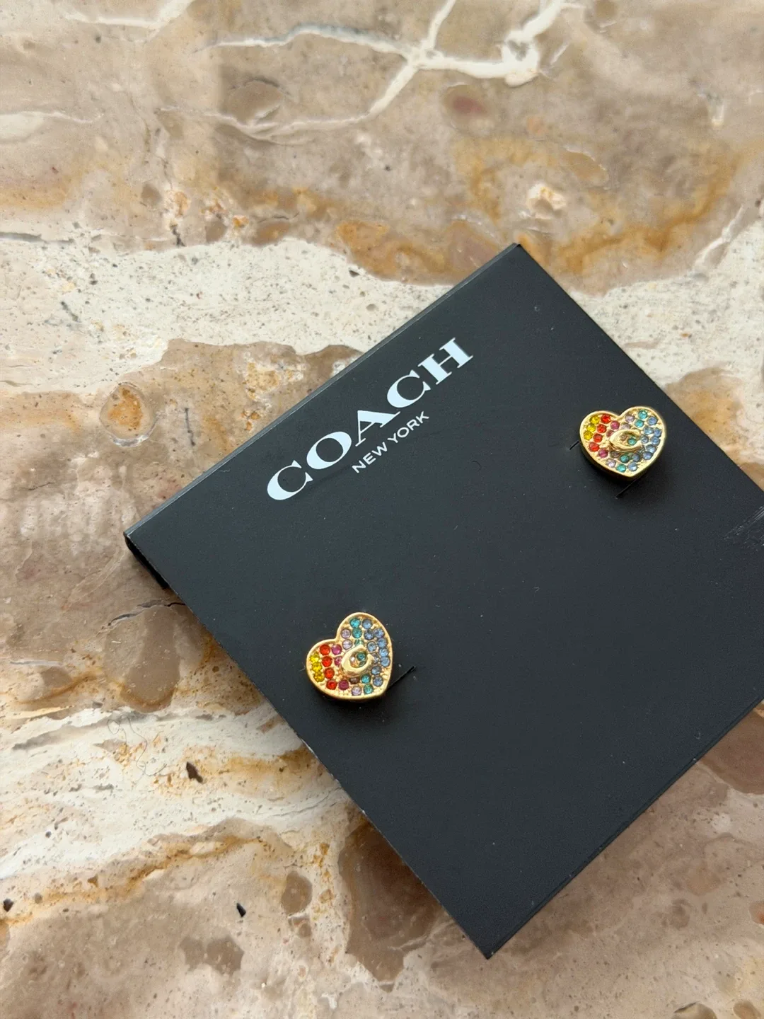 Coach Heart Stud Earrings - New