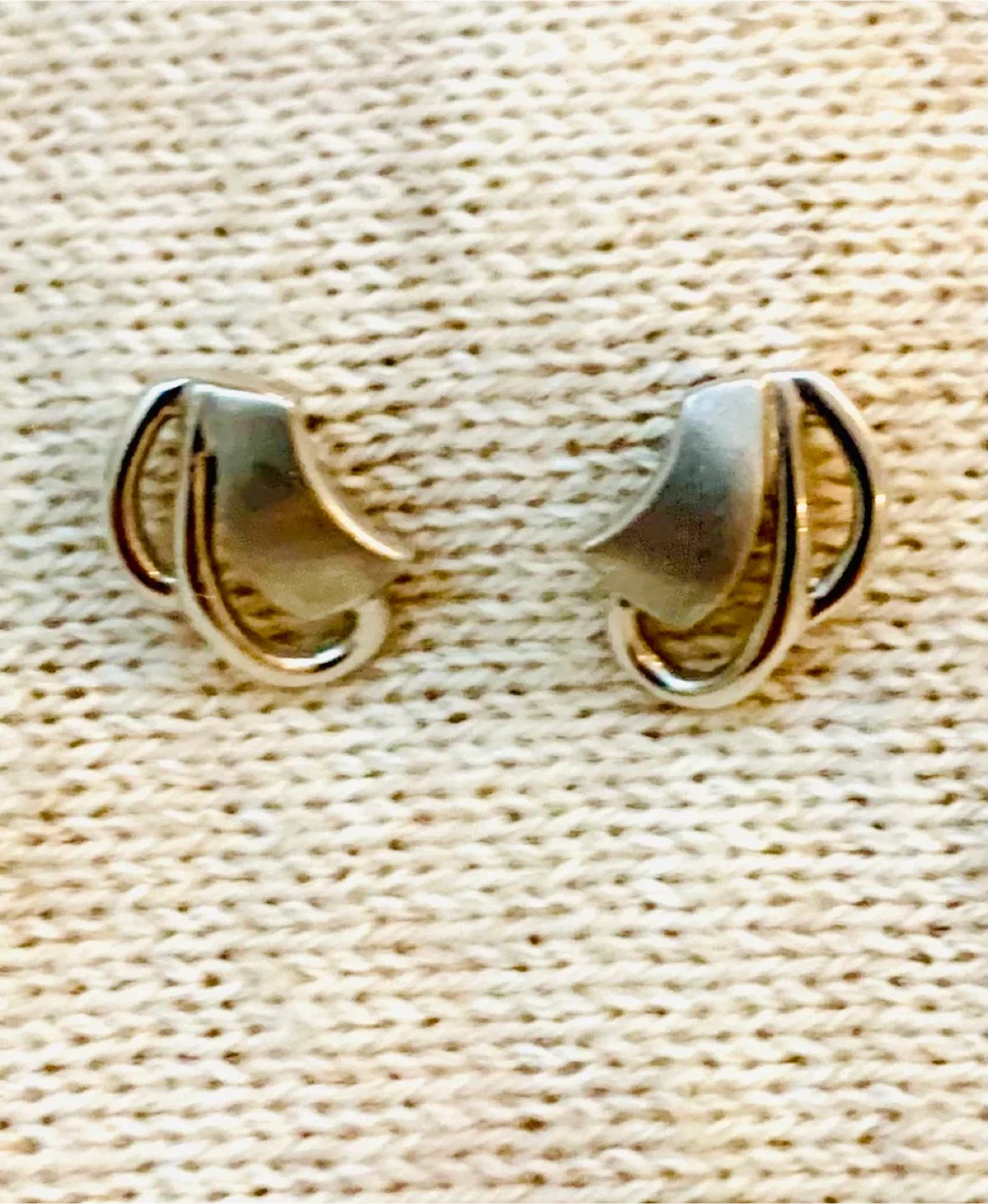Brushed Silver Stud Earrings