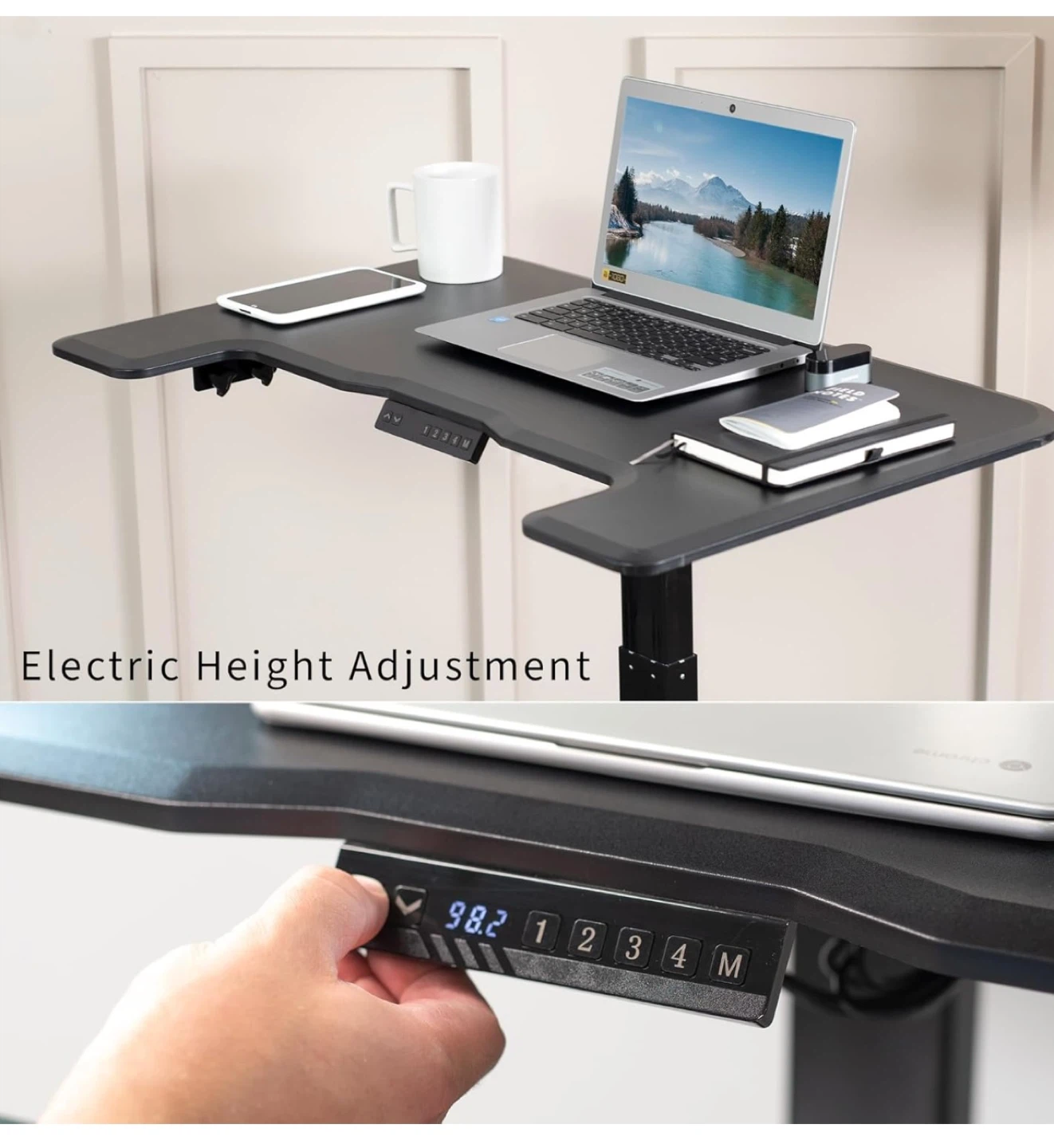 VIVO Black Electric Mobile Height Adjustable Standing Desk - photo 5