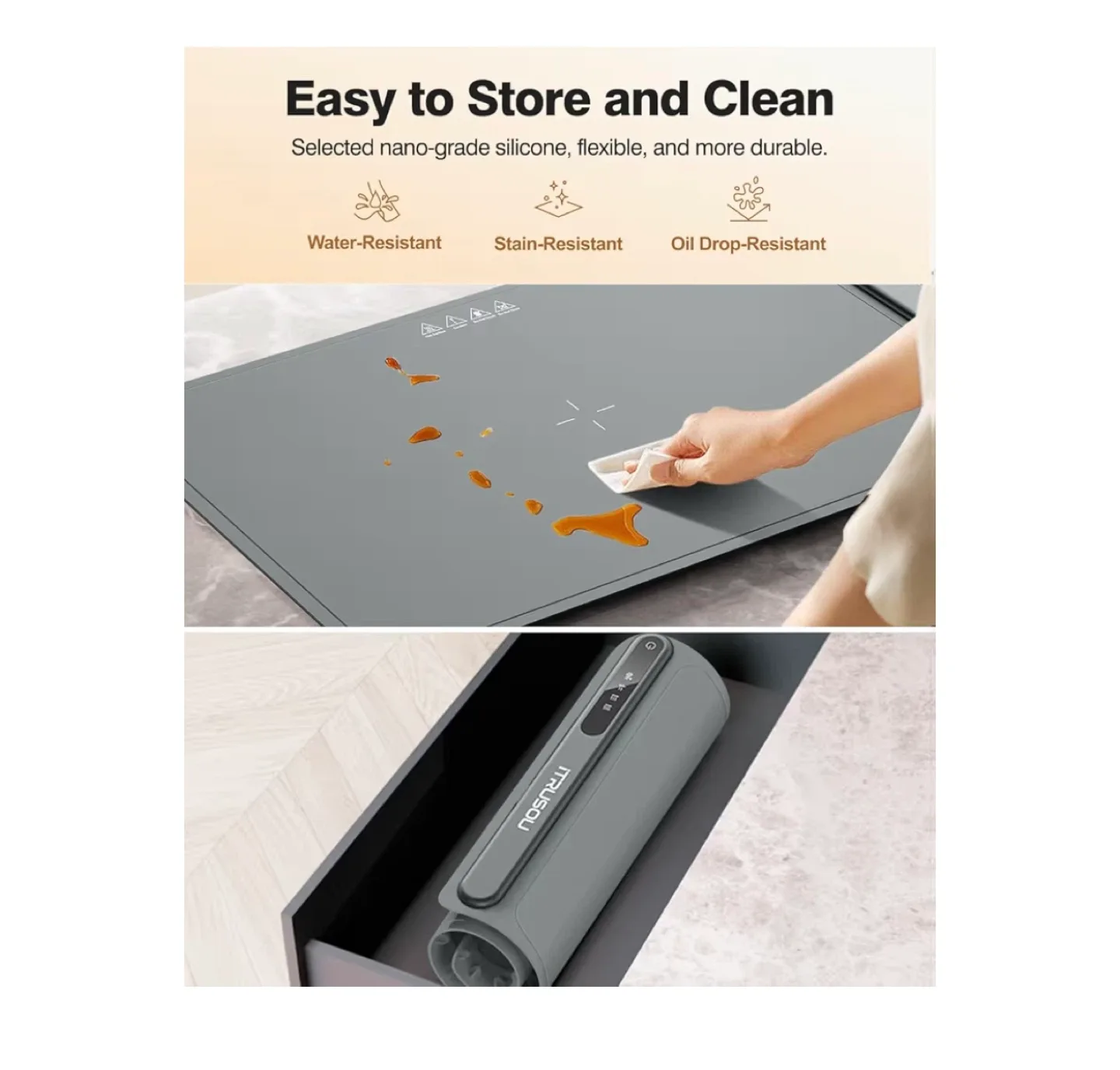 Brand New Itrusou Food Warming Mat - Dark gray image indicator(5)