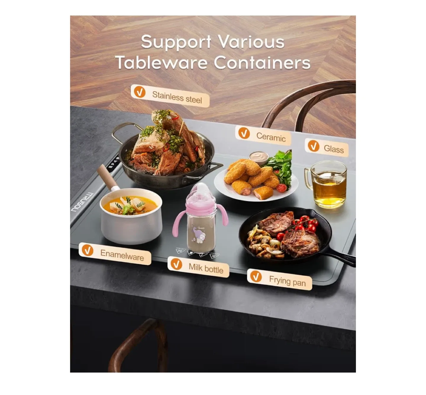 Brand New Itrusou Food Warming Mat - Dark gray image indicator(3)