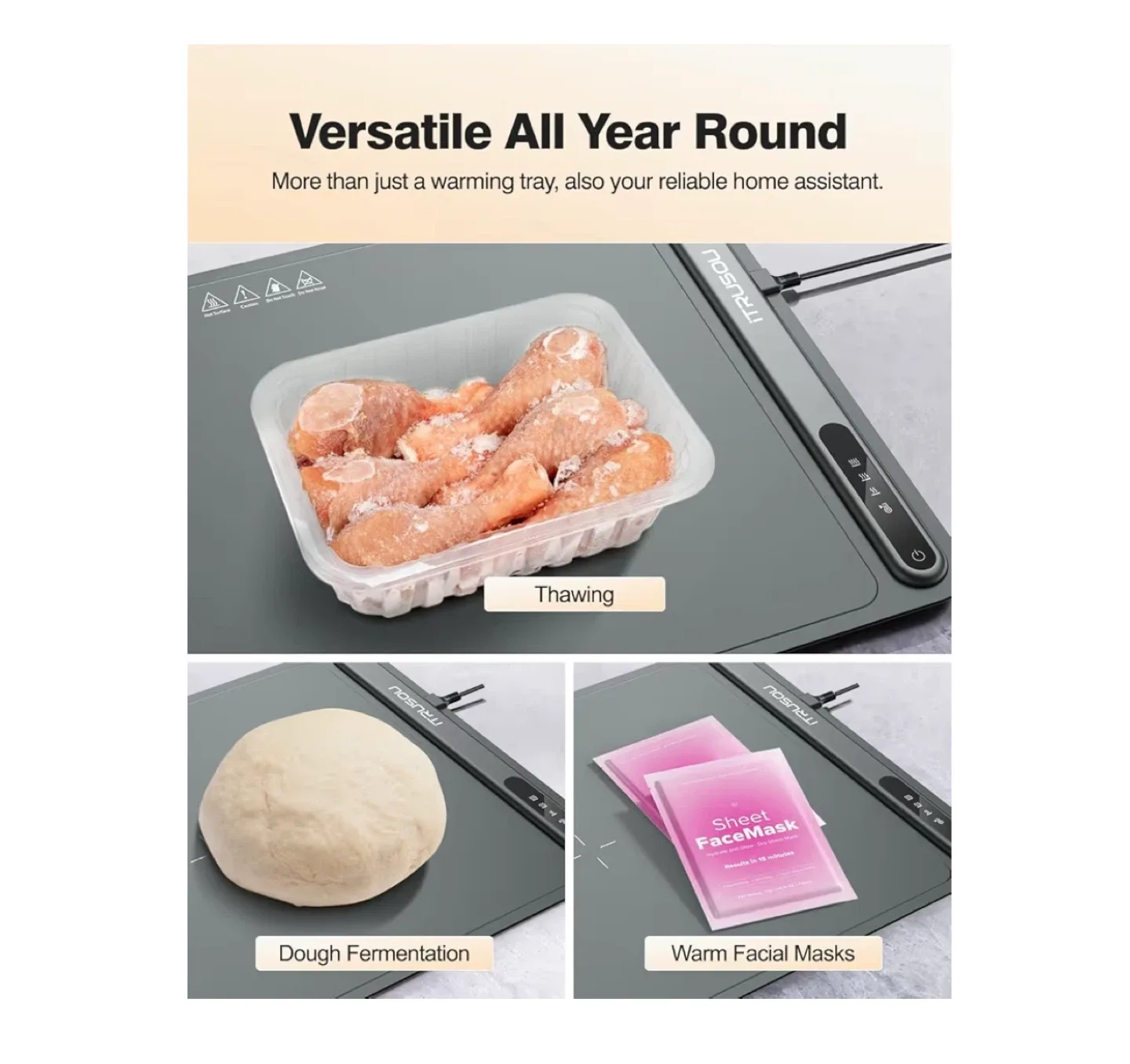 Brand New Itrusou Food Warming Mat - Dark gray image indicator(6)