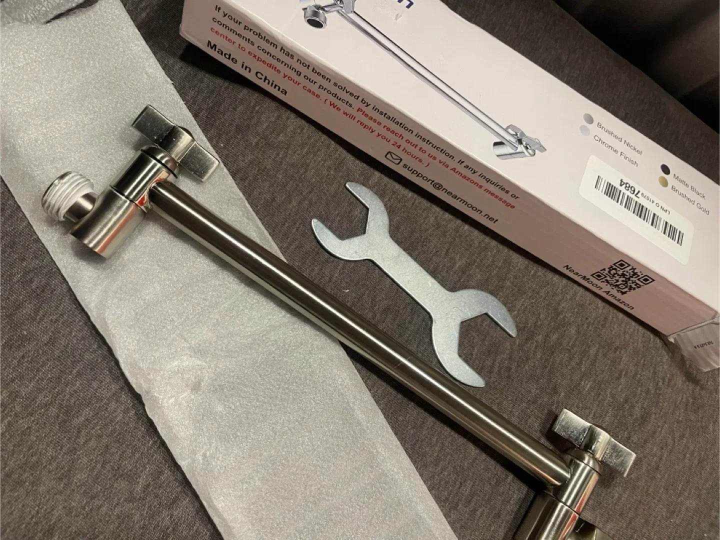 NearMoon Shower Arm Extension - Chrome Finish thumbnail