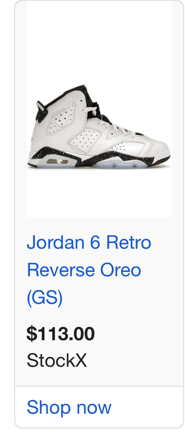 Jordan 6 Retro Reverse Oreo (GS)
