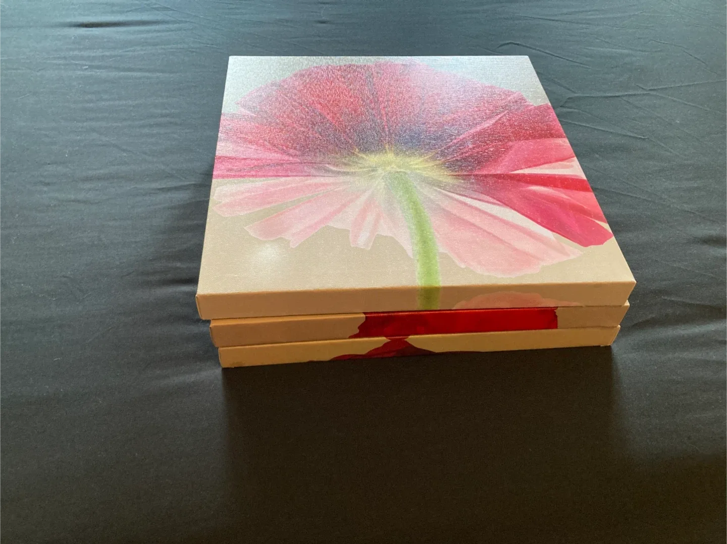 Red Flower Canvas Wall Art (Set of 3) image indicator(3)