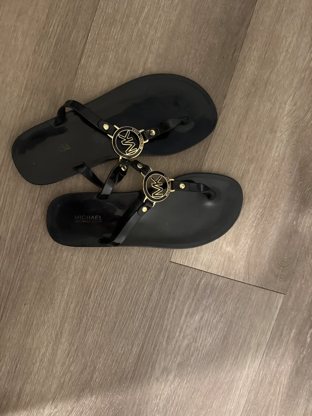 Michael Kors Black Flip Flops