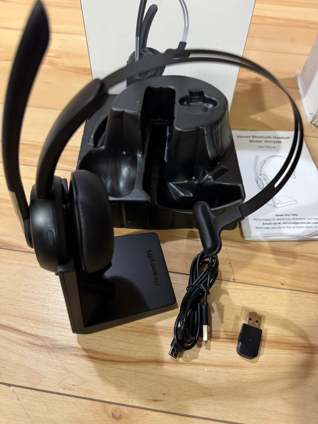 PrancyBt Wireless Headset with USB Dongle - Black - photo 4
