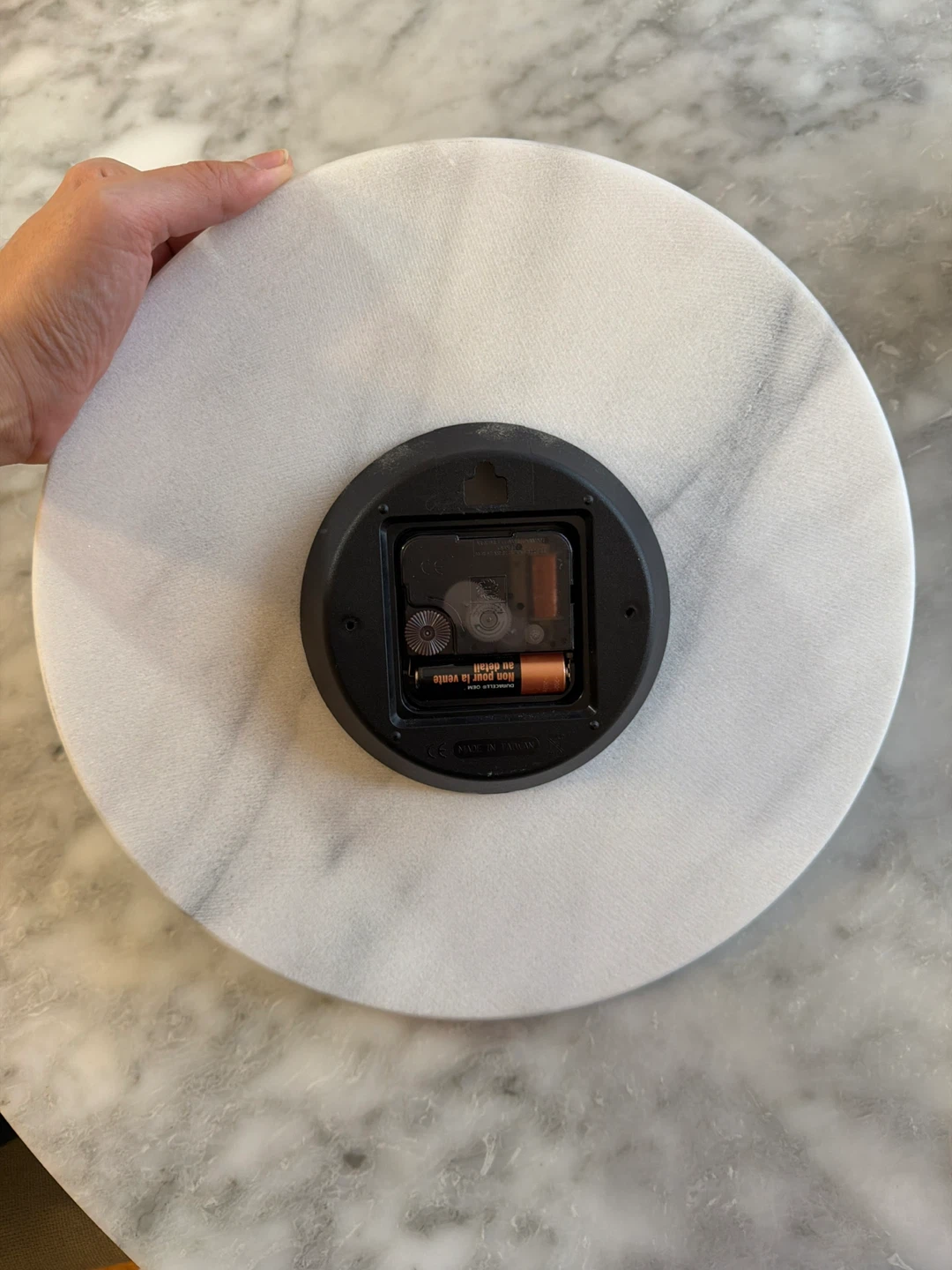 Marble Wall Clock with Copper Hands - photo 2