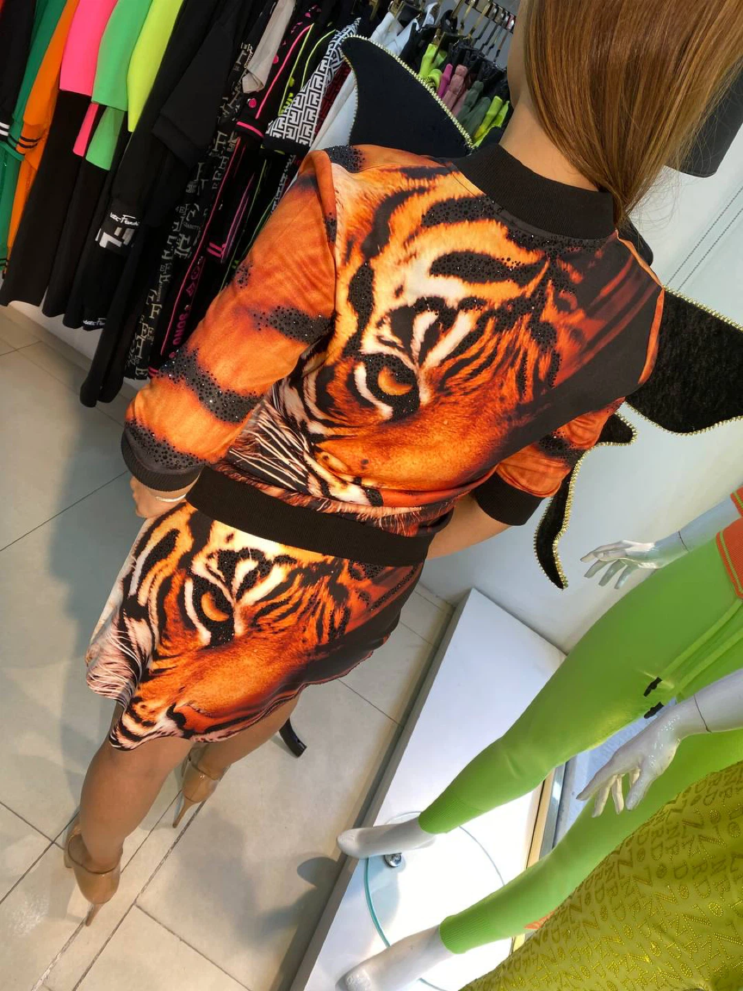 Tiger Print Jacket & Skirt Set - photo 2