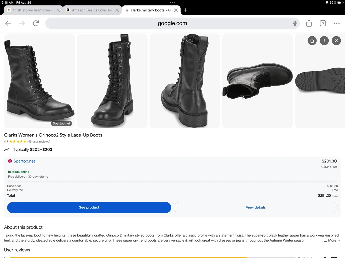 Clarks Orinoco2 Style Lace-Up Boots, Black image indicator(3)