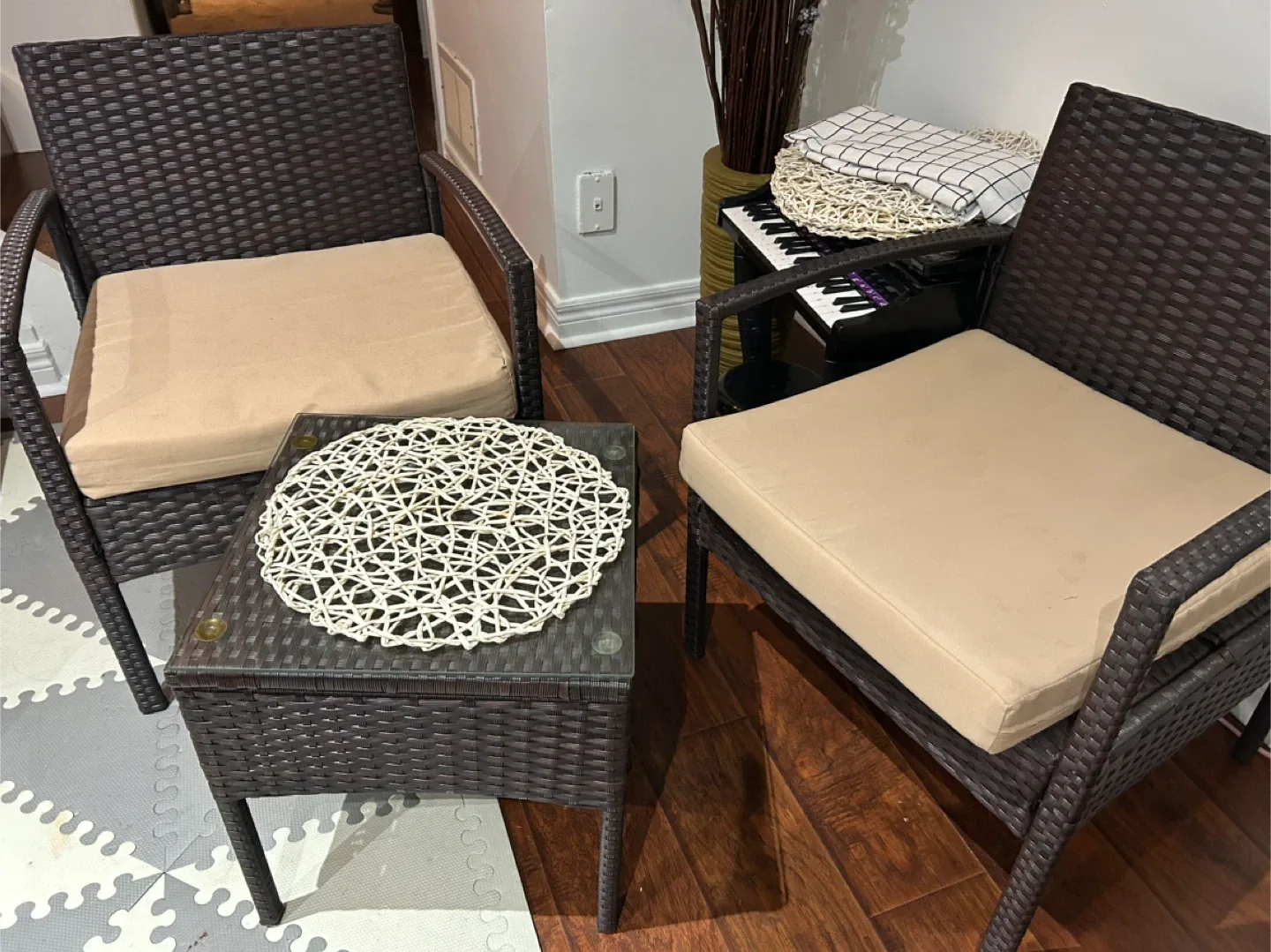 Outdoor Wicker Patio Set - 2 Chairs & Table image indicator(2)