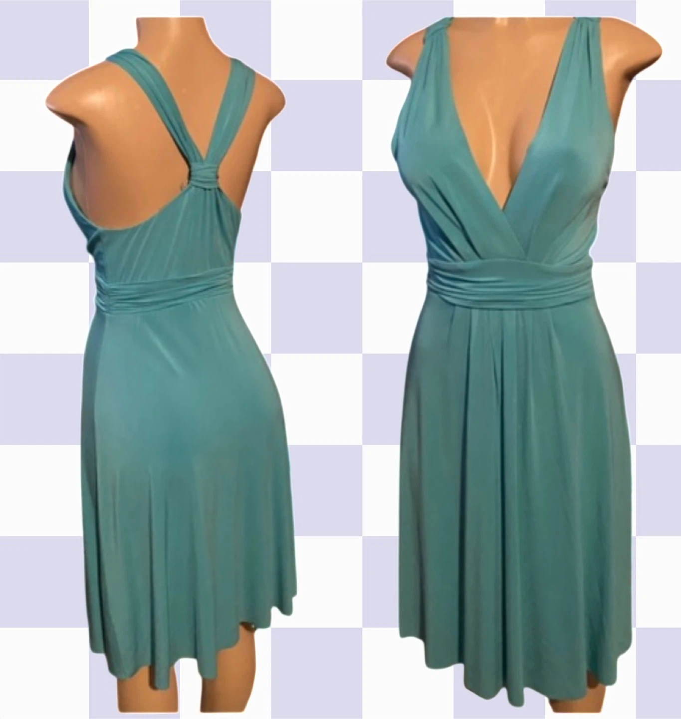 Teal V-Neck Dress