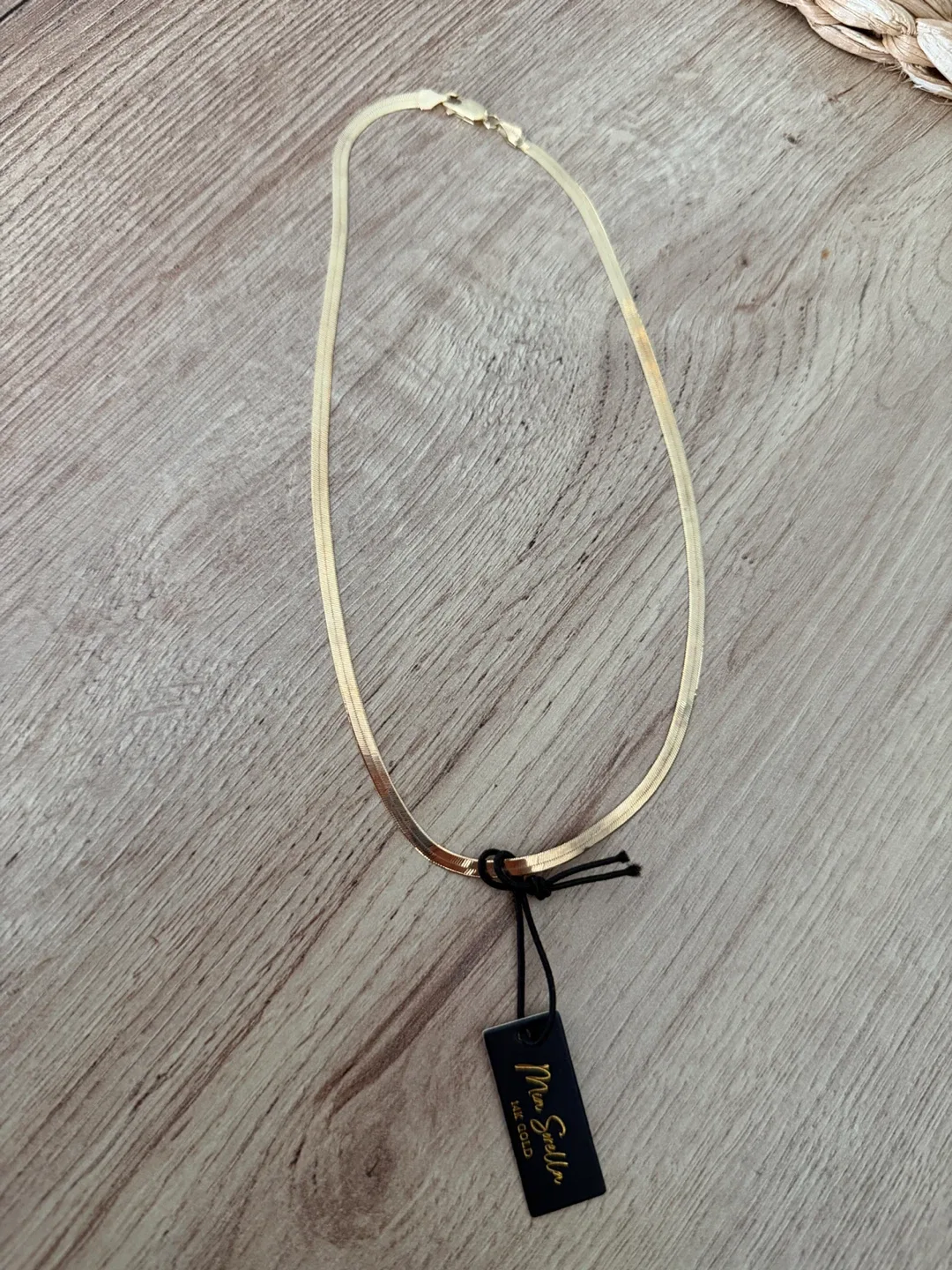 100% Gold Mia Stella 14K Gold Herringbone Necklace, 16" image indicator(2)