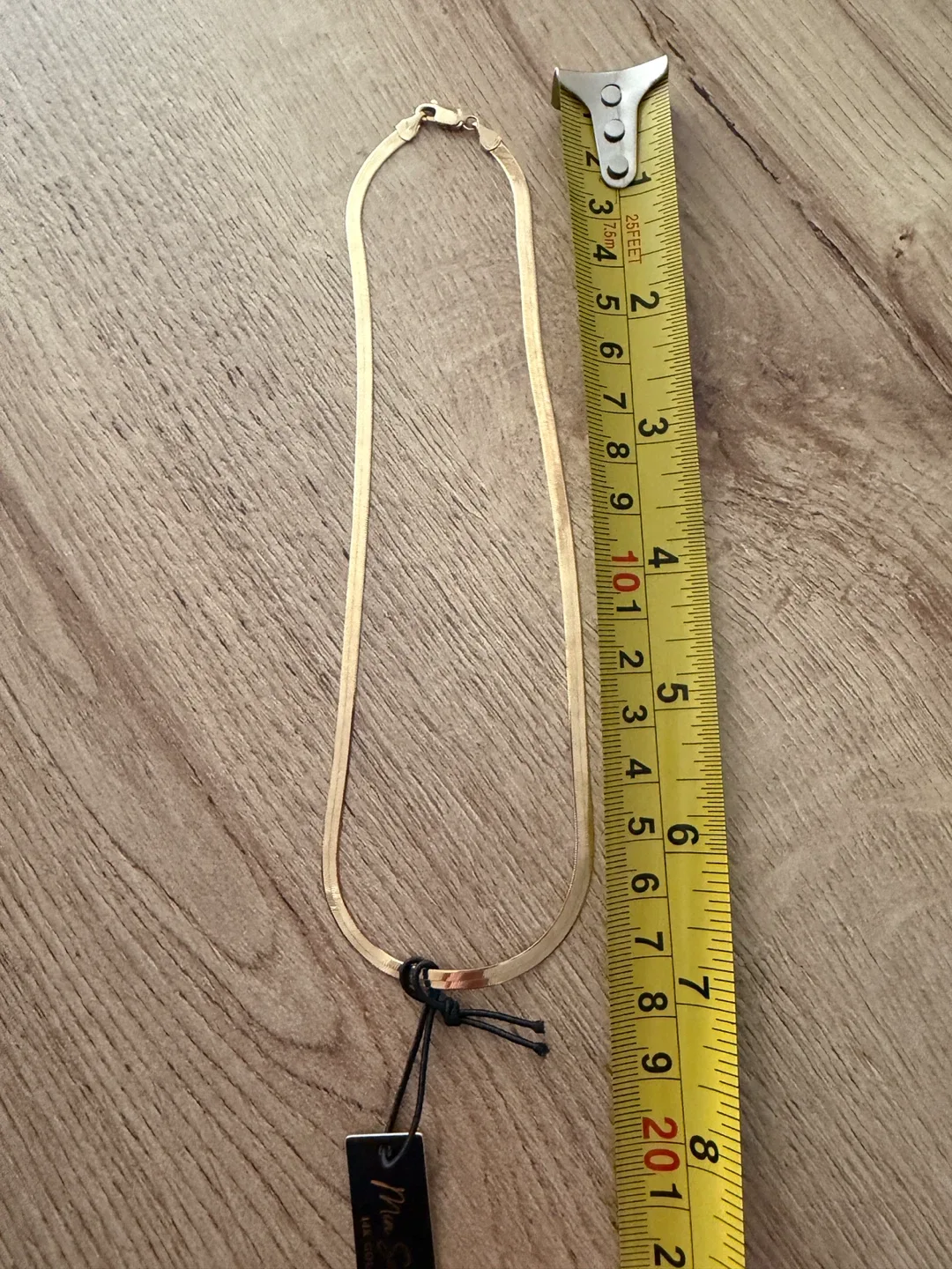 100% Gold Mia Stella 14K Gold Herringbone Necklace, 16" image indicator(4)