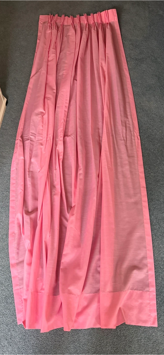 Pink semi-sheer pleated Panel Curtains