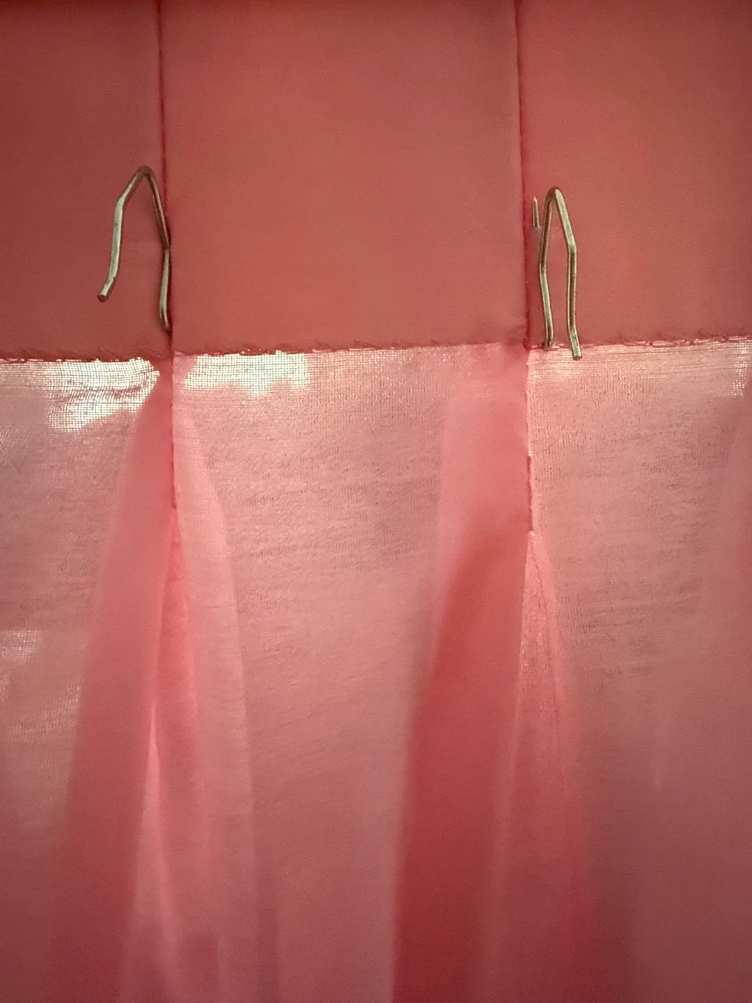 Pink semi-sheer pleated Panel Curtains image indicator(5)