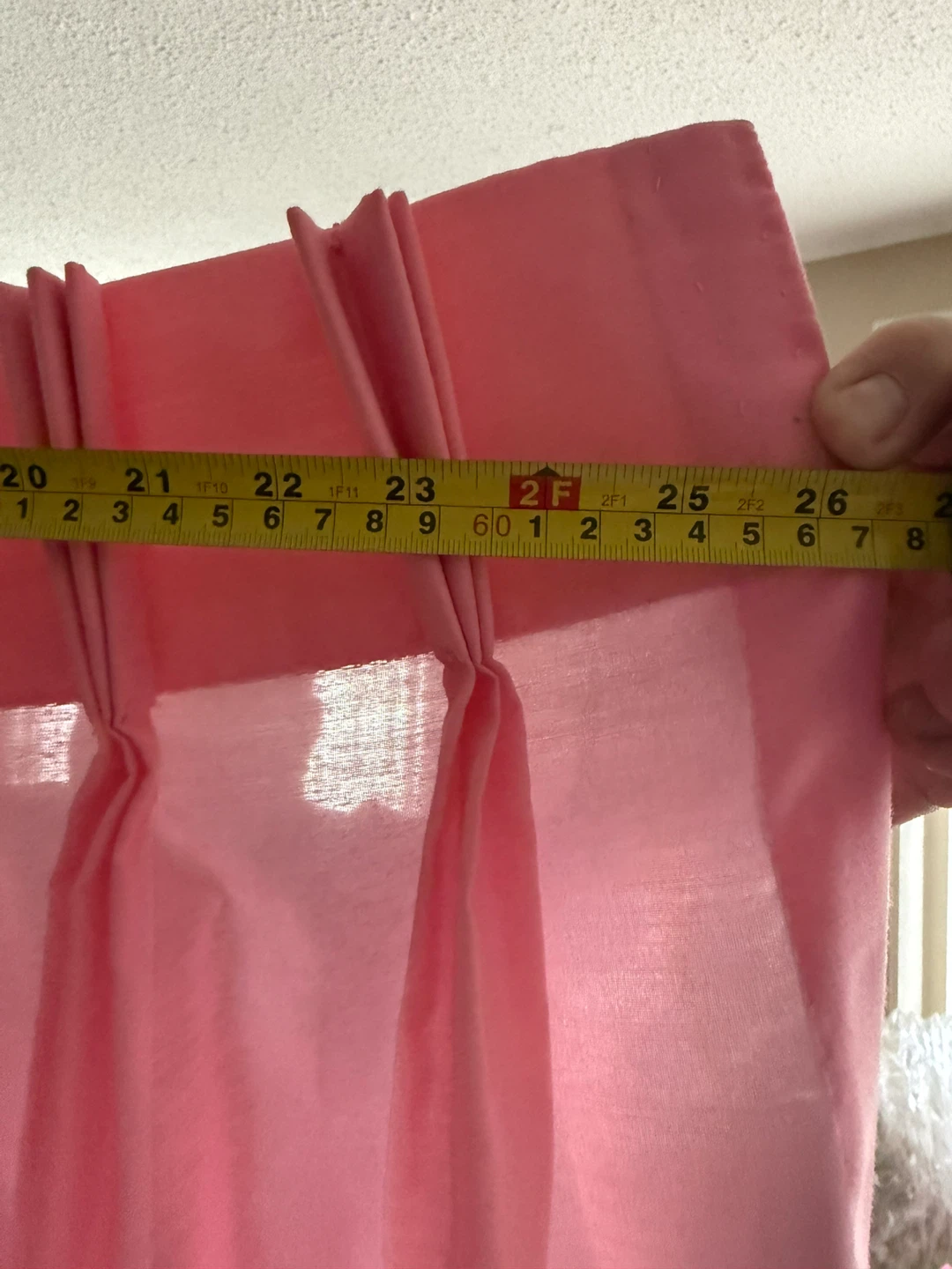 Pink semi-sheer pleated Panel Curtains - photo 3