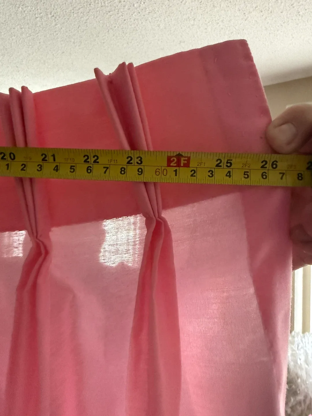 Pink semi-sheer pleated Panel Curtains image indicator(3)