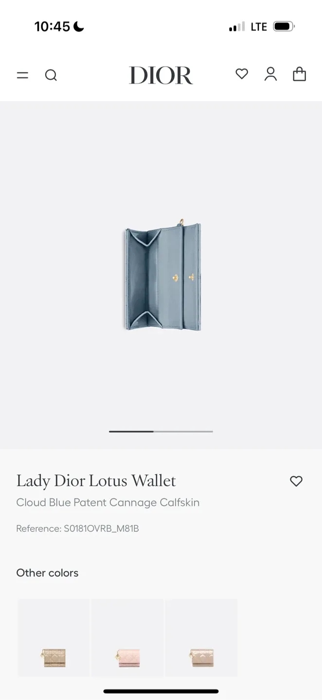 Dior Lady Dior Lotus Wallet - Cloud Blue image indicator(2)