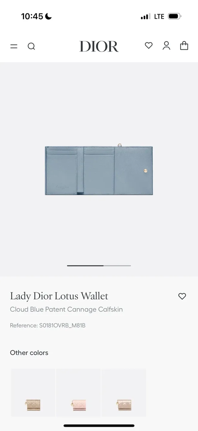 Dior Lady Dior Lotus Wallet - Cloud Blue image indicator(3)