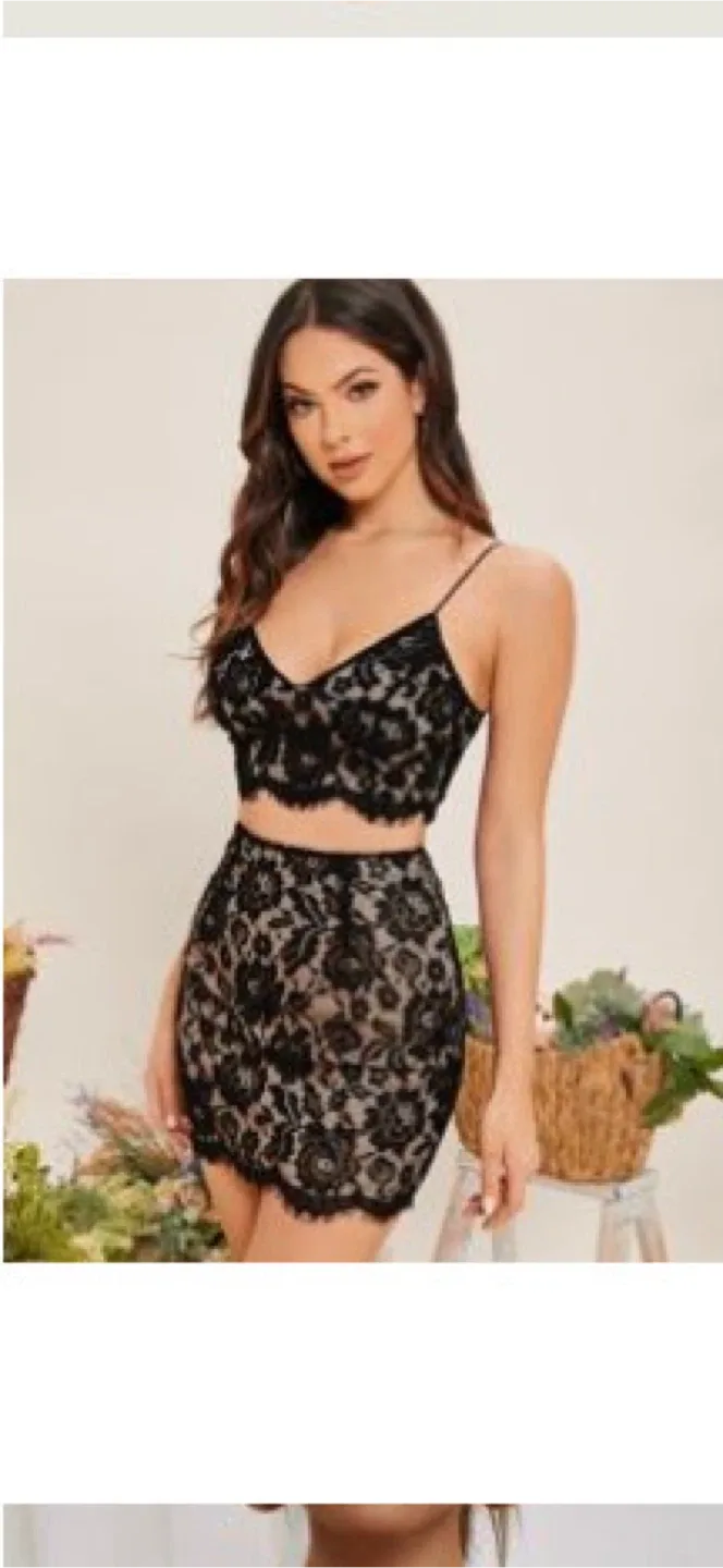 Lace Cami Top & Mini Skirt Set thumbnail