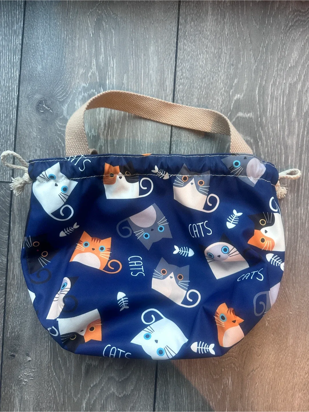 Blue Cat Print Lunch Bag thumbnail