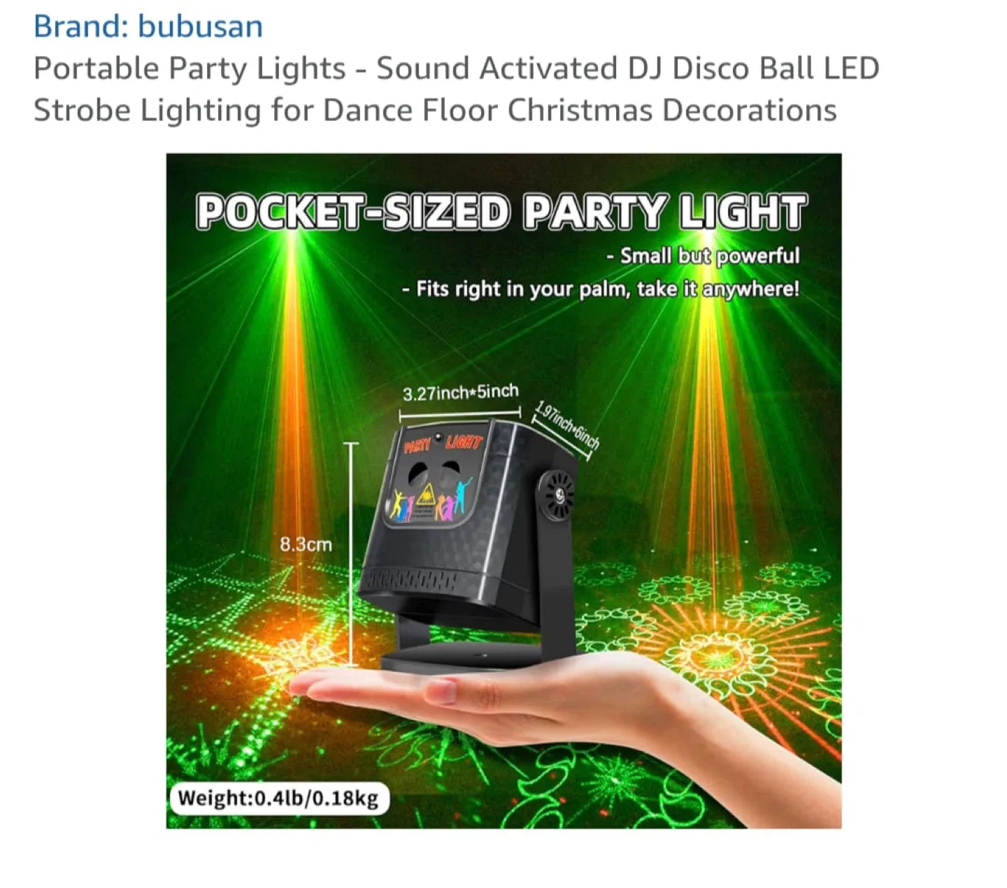Bubusan Portable Party Lights - DJ Disco Ball LED image indicator(4)