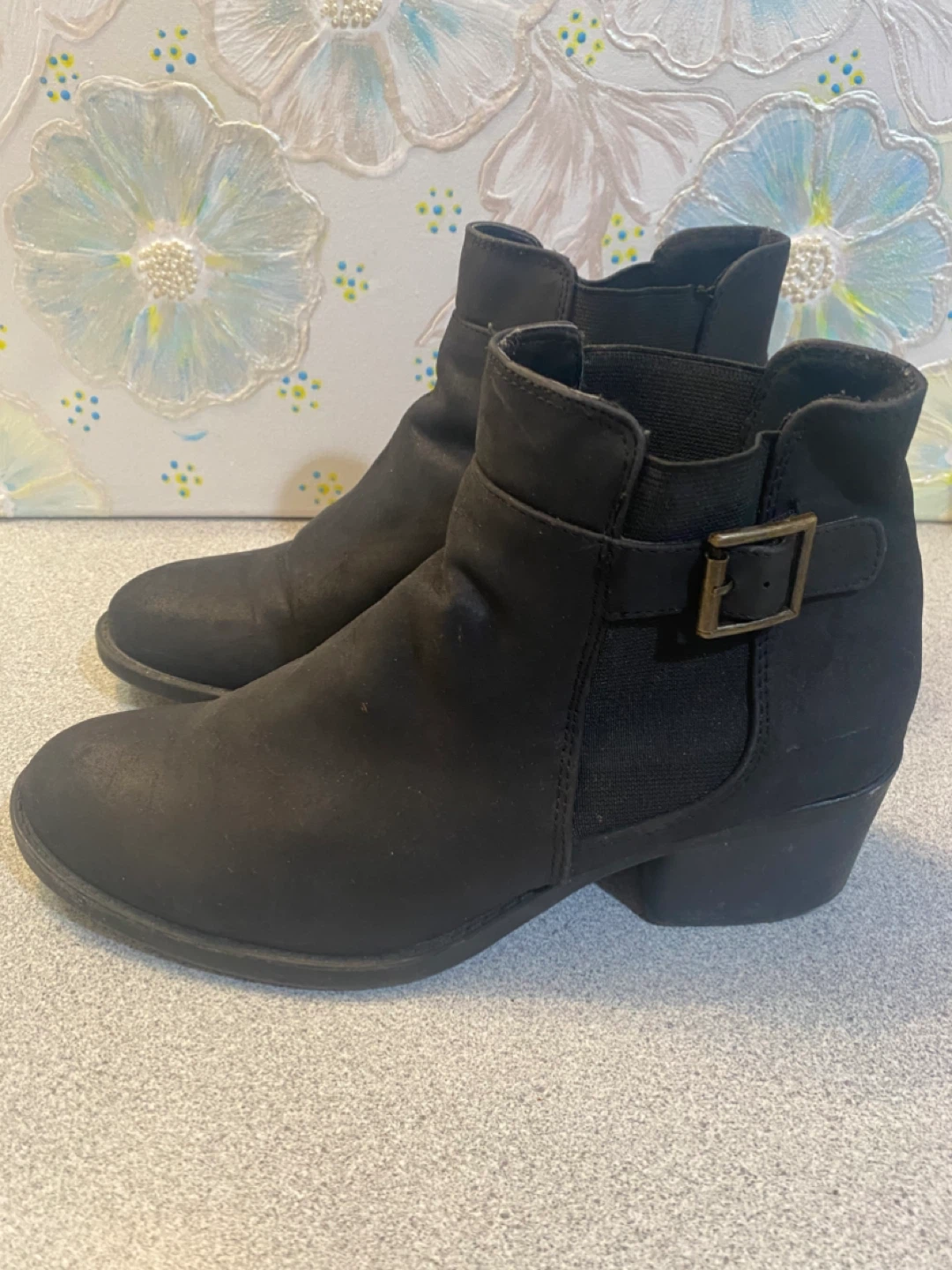 Women Black Ankle Boots - Size 8