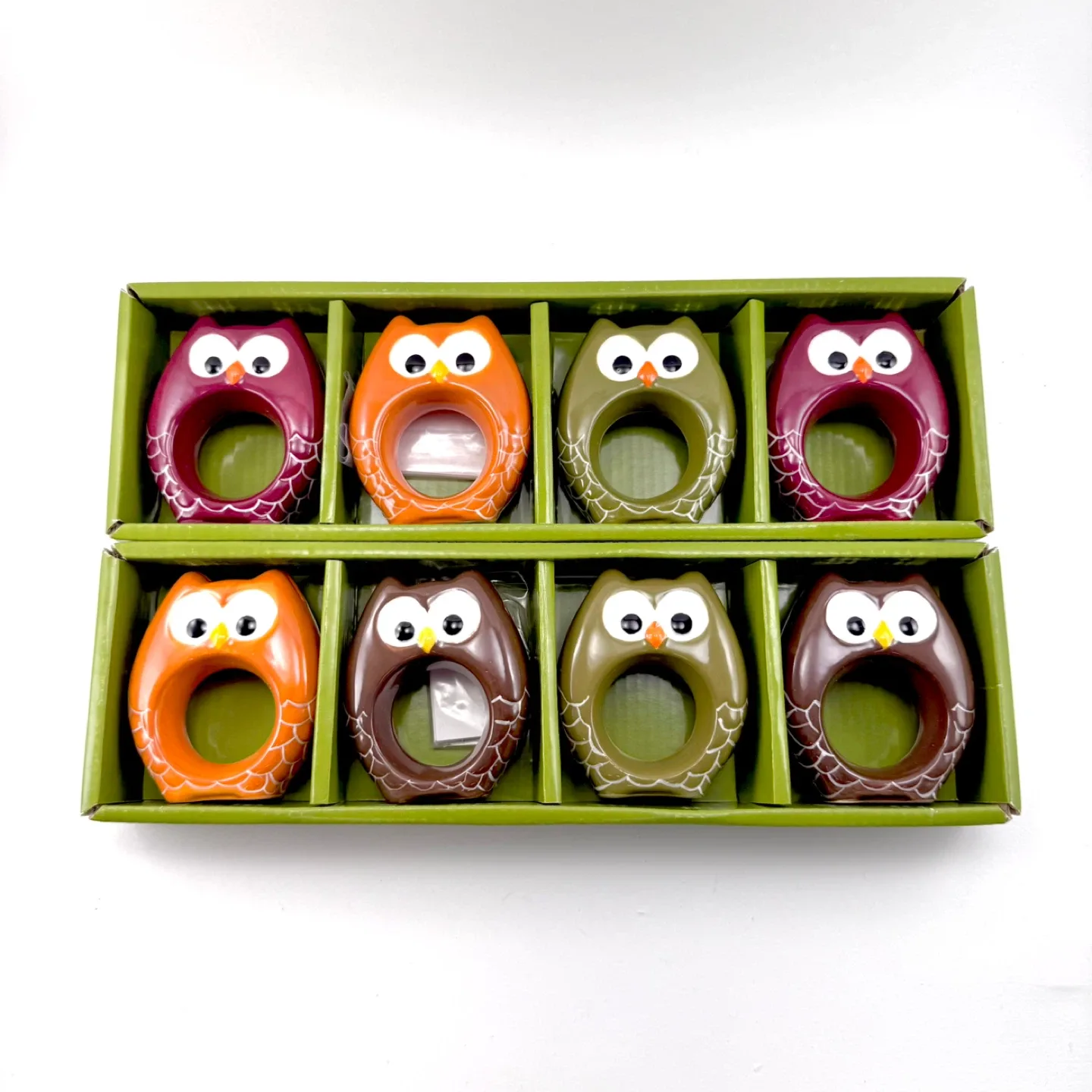 Set of 4 ceramic napkin rings (priced each box) thumbnail