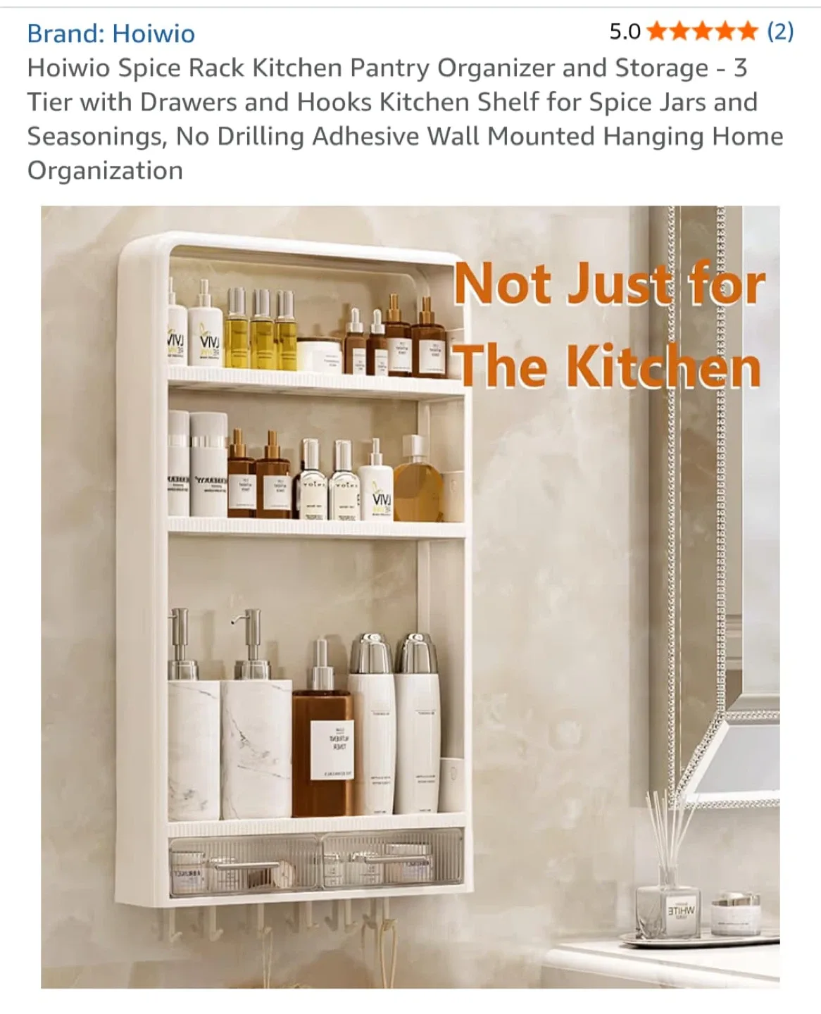 Hoiwio Spice Rack - 3 Tier with Drawers image indicator(3)