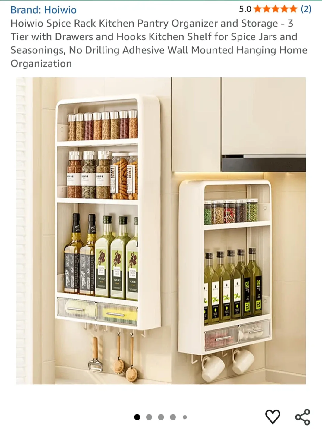 Hoiwio Spice Rack - 3 Tier with Drawers image indicator(4)