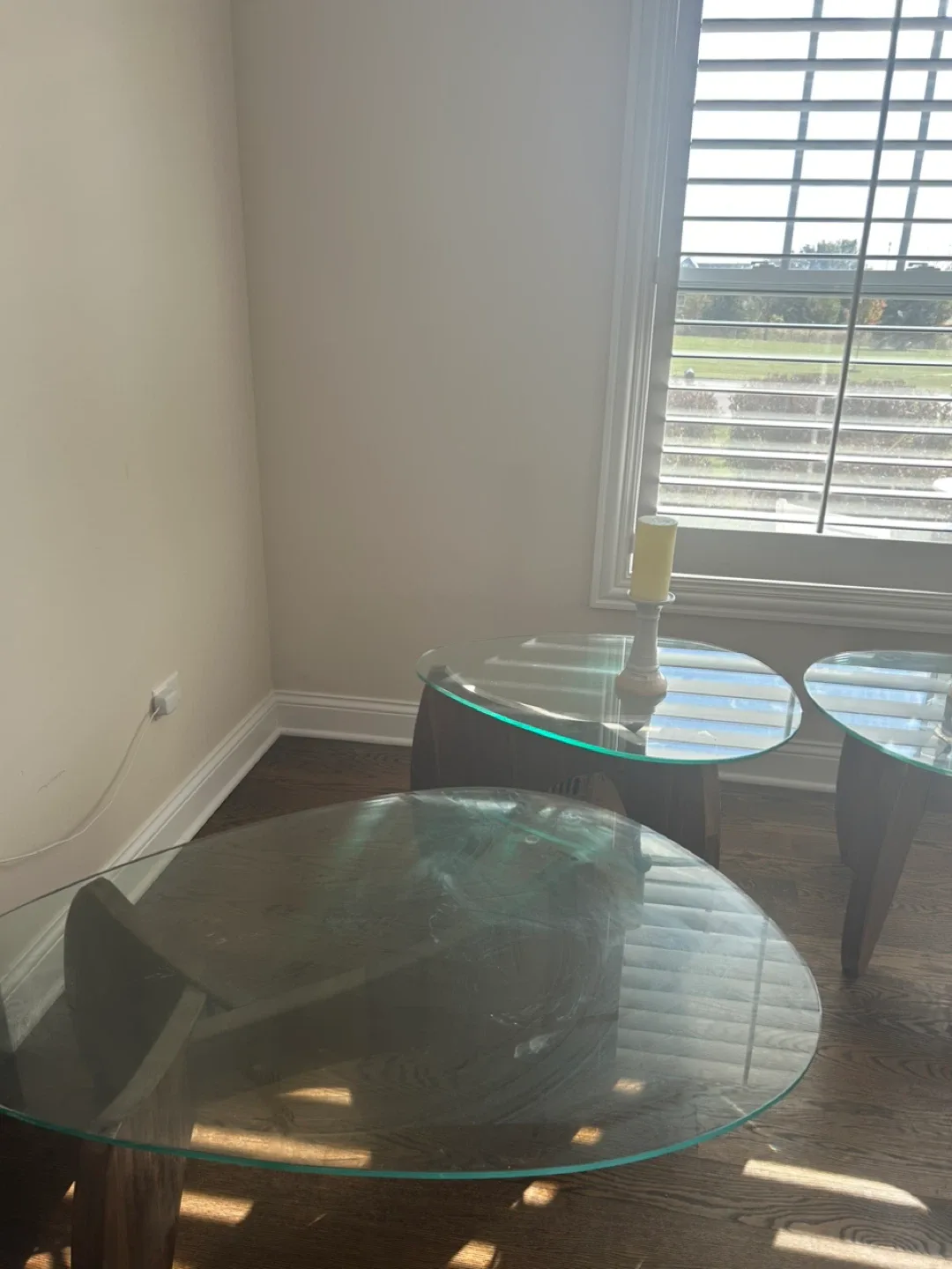 Glass Top Round Side Tables - Set of 3 image indicator(2)