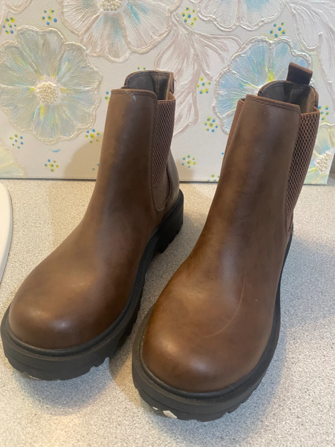 Brown Chelsea Boots - Size 7.5